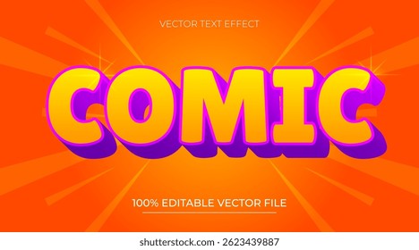 Comic editable text effect in cartoon trend style