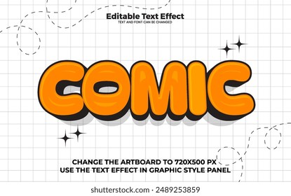 Comic editable text effect in modern trend style