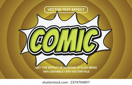 Comic editable text effect template, comic pop art cartoon text style	