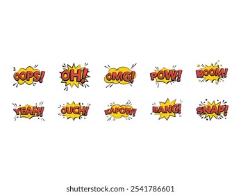 Comic Effect Bubble Element Set 