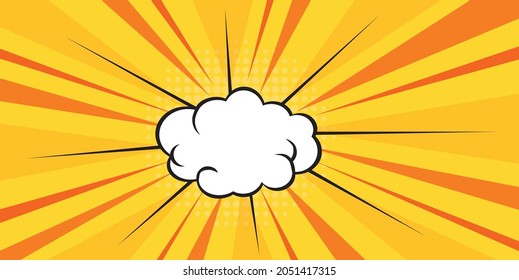 comic effect clouuds illustration and retro style background