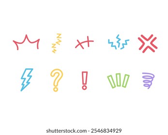 Comic Effect Shape Element Set 