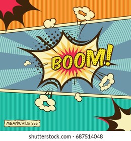Comic effect, sound of explosion. BOOM!
