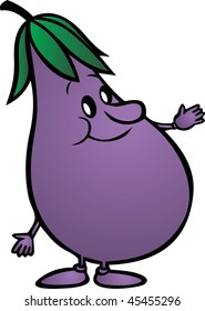 comic eggplant vector