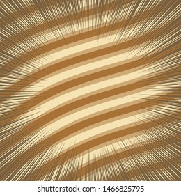 Comic elegant abstract background with wavy lines rays halftone effects in brown colors. Vector illustration