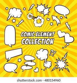 Comic Element Collection in comic style vector