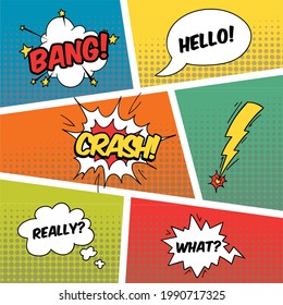 comic elements vector speech bubbles