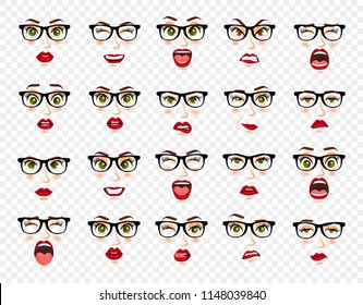 Images Of Cartoon Girl With Big Eyes And Glasses