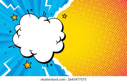 Comic empty blank background in pop art style