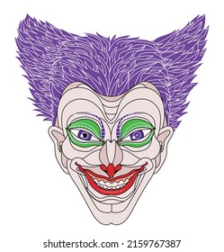 comic evil psycho clown mask