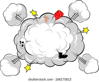 Cartoon Comic Explosions Clouds Smoke Sparks : image vectorielle de