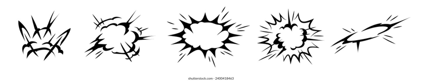 Comic Explosion Ausleger schwarze Silhouette-Effekt. Slapp-Berst-Bang-Rahmen.