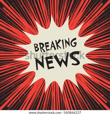 Comic explosion business concept with text Breaking News, vector illustration