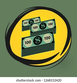 Comic explosion with Dollar cash money symbol, vector illustration