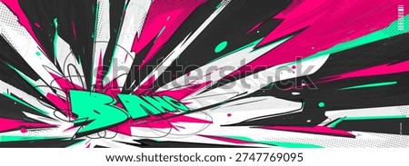 Comic Explosion Effect with Abstract Manga Style and A Cartoon Bang for Anime Projects in Black and White. Dynamic Impact of Smoke and Vector Explosive Flames on A Vibrant Background, Full of Energy and A Powerful Burst