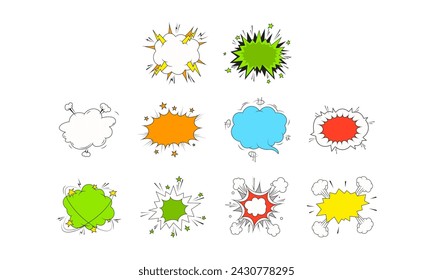 Comic Explosion Effect Element Set