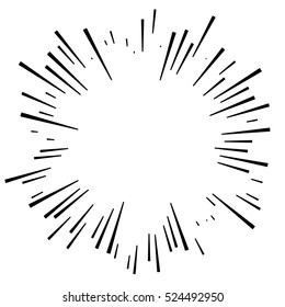 Comic explosion effect. Radiating, radial lines. Starburst, sunburst element