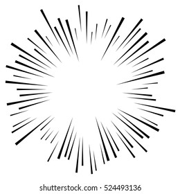 Comic explosion effect. Radiating, radial lines. Starburst, sunburst element