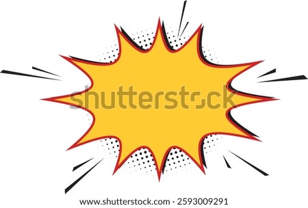 Comic explosion effect. Comic yellow burst speech bubble. Cartoon effects explosion design element