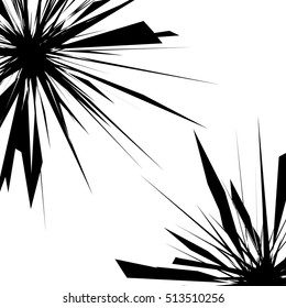 Comic explosion. Graphic radial speed lines. black and white radial lines background. Explosion Vector illustration