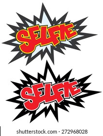 comic explosion selfie