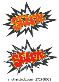 comic explosion selfie