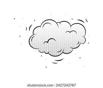 Comic explosion of set. This illustration seamlessly blends design and cartoon design elements to portray a whimsical cloud of smoke in a captivating black and white style. Vector illustration.