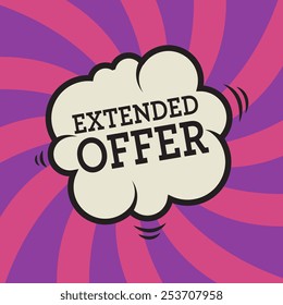 Comic explosion with text Extended Offer, vector illustration