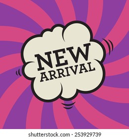 Comic explosion with text New Arrival, vector illustration