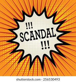 Comic explosion with text Scandal, vector illustration