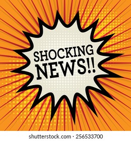 Comic explosion with text Shocking News, vector illustration