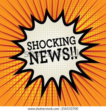 Comic explosion with text Shocking News, vector illustration