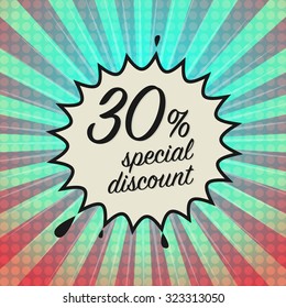 Comic explosion with text Special Discount, vector illustration