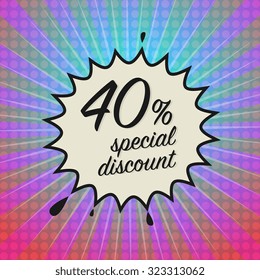 Comic explosion with text Special Discount, vector illustration