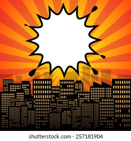 Comic explosion, vector illustration