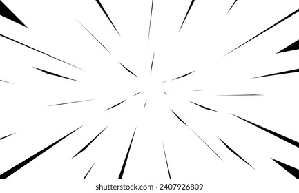 Comic explotion vector illustration. speed lines effect for cartoon or manga