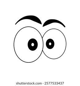 Comic eyes. cartoon surprised eyes. cartoon funny eyes. comic emotions or doodle emoticons. looking expression on white background. eyeballs vector