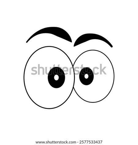 Comic eyes. cartoon surprised eyes. cartoon funny eyes. comic emotions or doodle emoticons. looking expression on white background. eyeballs vector