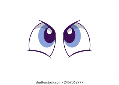 Comic Eyes Flat Sticker Design