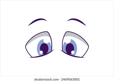 Comic Eyes Flat Sticker Design