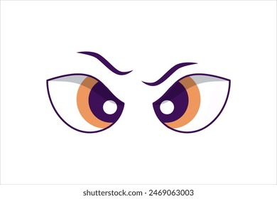 Comic Eyes Flat Sticker Design