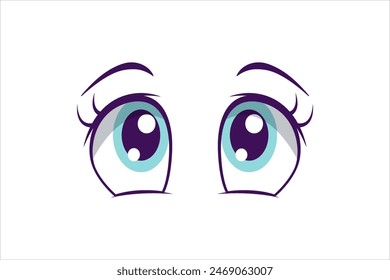 Comic Eyes Flat Sticker Design