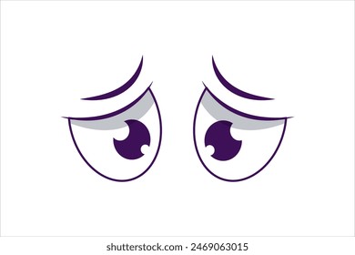Comic Eyes Flat Sticker Design