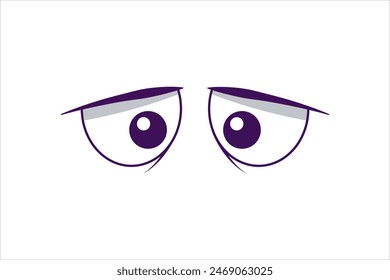 Comic Eyes Flat Sticker Design