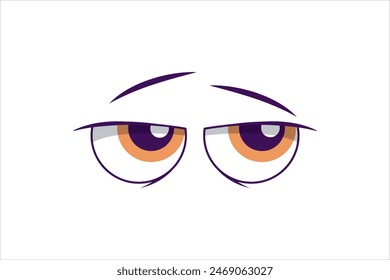 Comic Eyes Flat Sticker Design