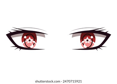 Comic Eyes Flat Sticker Design