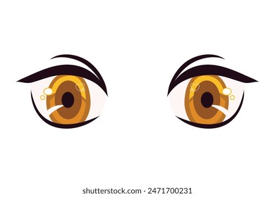 Comic Eyes Flat Sticker Design