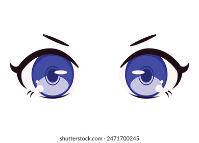 Comic Eyes Flat Sticker Design