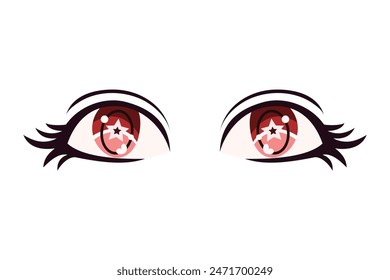 Comic Eyes Flat Sticker Design