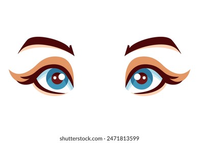 Comic Eyes Flat Sticker Design